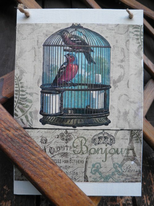 Vintage cedulka "Bonjour Paris" — foto 2