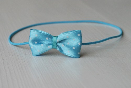 Čelenka pro newborn - tyrkysová s puntíky — foto 3
