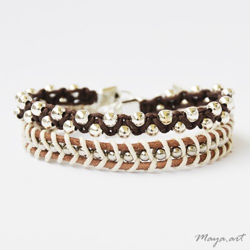 Hnědý náramek "MACRAME BRACELET" — foto 3