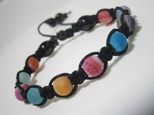 ACHÁTOVÝ náramek (macramé) - Unisex — foto 2