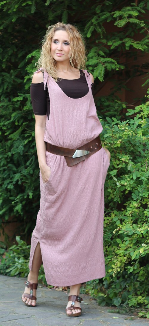 Pudrová šatová sukně SLEVA — foto 4