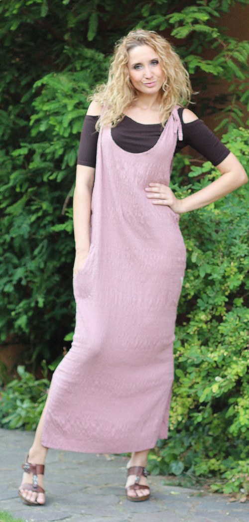 Pudrová šatová sukně SLEVA — foto 5