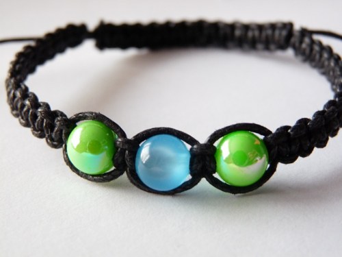 Náramek Modro-Zelená Shamballa — foto 2