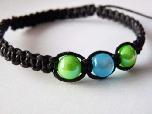 Náramek Modro-Zelená Shamballa — foto 3