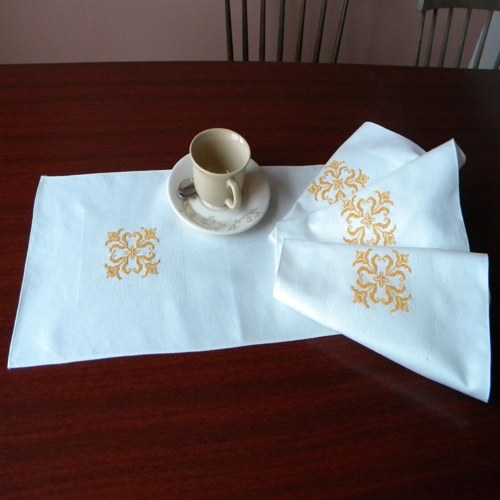 Bílo-zlatá šála — foto 2