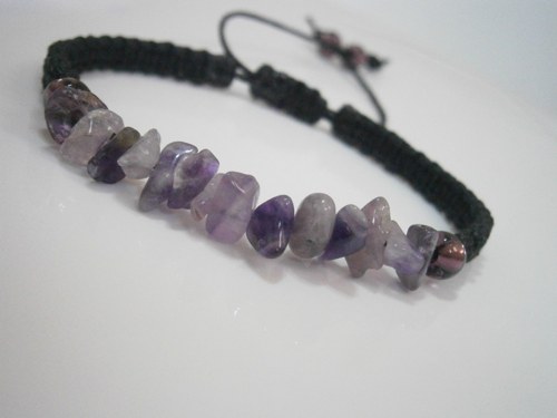 "Ametyst" náramek z minerálů (macramé) — foto 3