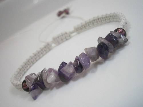 "Ametyst" náramek z minerálů (macramé) — foto 2