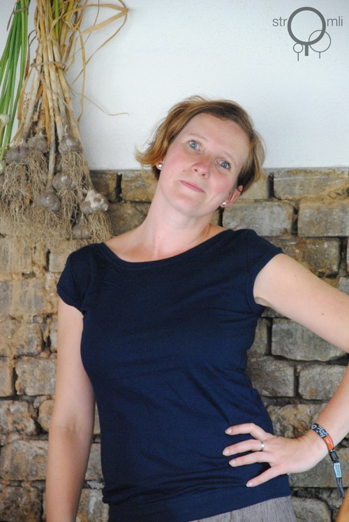 Modré s vázačkou, vel. M — foto 2