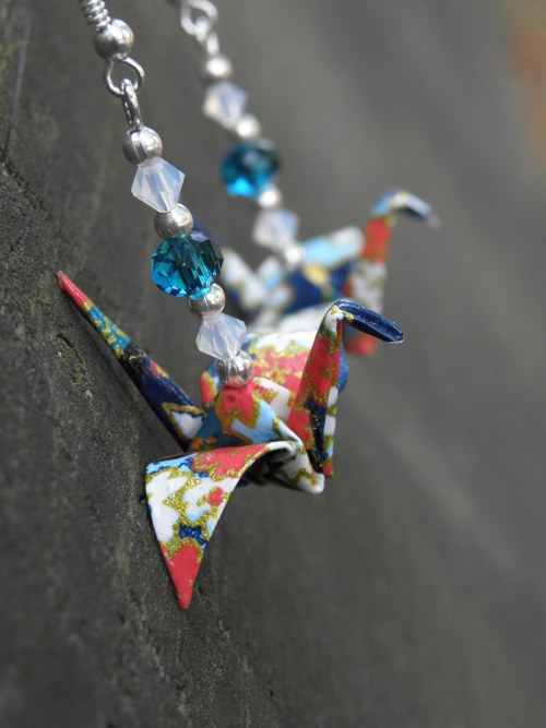 Větrná bouře - origami náušnice — foto 2