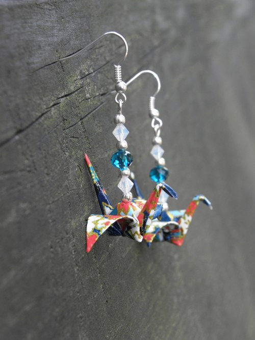 Větrná bouře - origami náušnice — foto 3