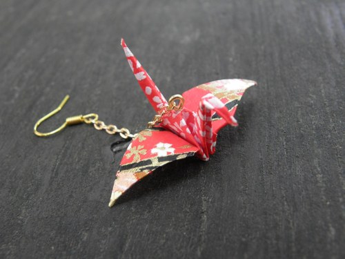 Rudá bašta - origami náušnice — foto 2