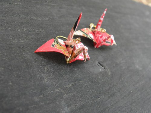 Rudá bašta - origami náušnice — foto 3