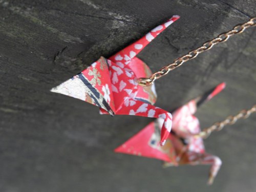 Rudá bašta - origami náušnice — foto 4