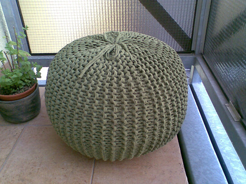 Puff velký "oliva" /průměr 59cm,výška 33cm/ — foto 3