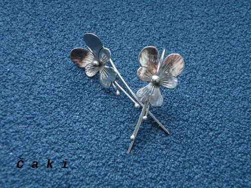 Naušnice - stříbro - Violka vonná — foto 2