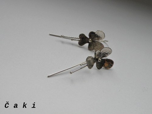 Naušnice - stříbro - Violka vonná — foto 3