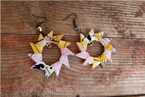 Origami náušnice kruhy - jemné — foto 2