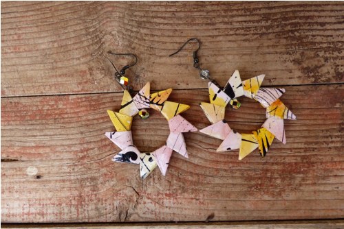 Origami náušnice kruhy - jemné — foto 3