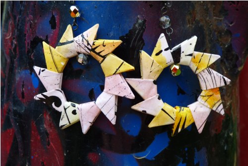 Origami náušnice kruhy - jemné — foto 5
