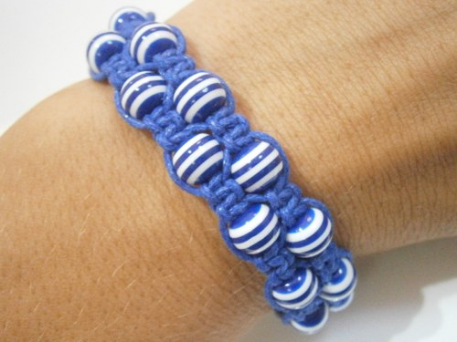 Dvojitý námořnický náramek (macramé/shamballa) — foto 4