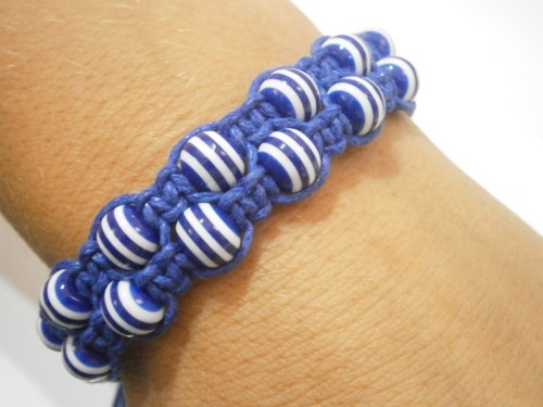 Dvojitý námořnický náramek (macramé/shamballa) — foto 5