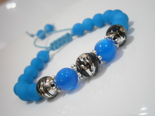 Modrý náramek (macramé) - Unisex — foto 3