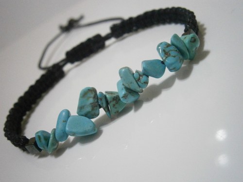 Náramek s tyrkenitem a hematitem (macramé) — foto 2