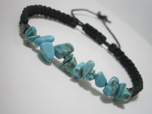 Náramek s tyrkenitem a hematitem (macramé) — foto 3