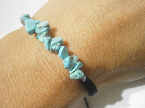 Náramek s tyrkenitem a hematitem (macramé) — foto 5