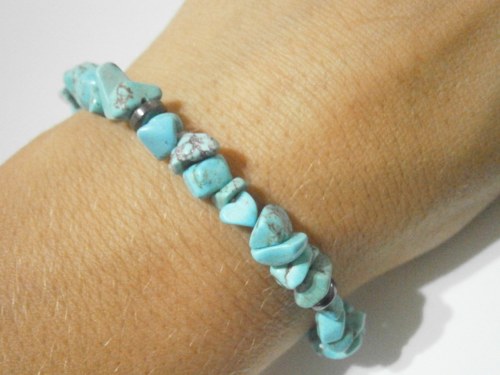 Náramek s tyrkenitem a hematitem (macramé) — foto 4