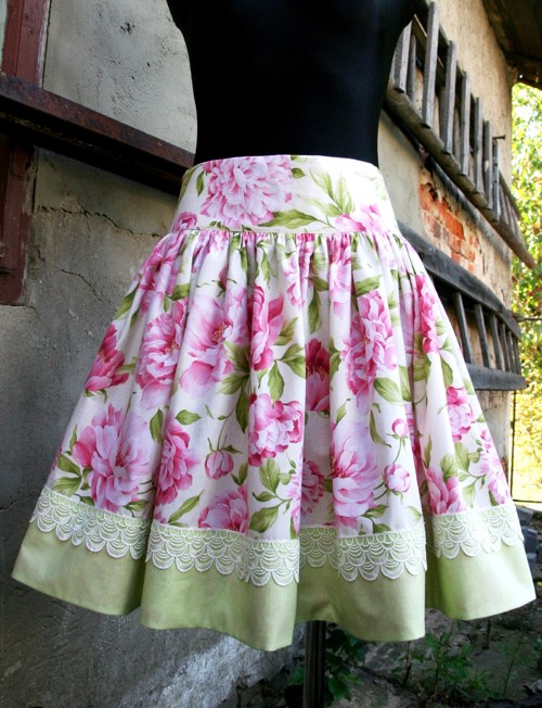 Sukně retro pivoňková — foto 3