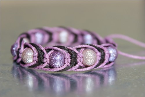 Náramek makramé/shamballa — foto 4