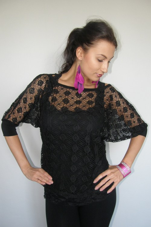 Černá síťovaná halenka — foto 6