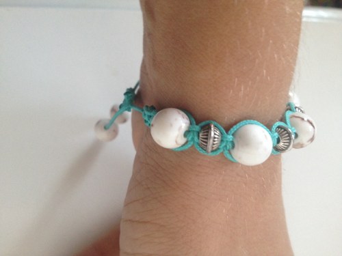 Náramek ala Shamballa - tyrkysový — foto 2