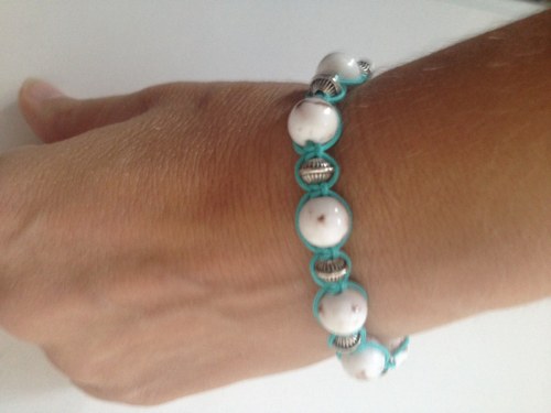 Náramek ala Shamballa - tyrkysový — foto 3