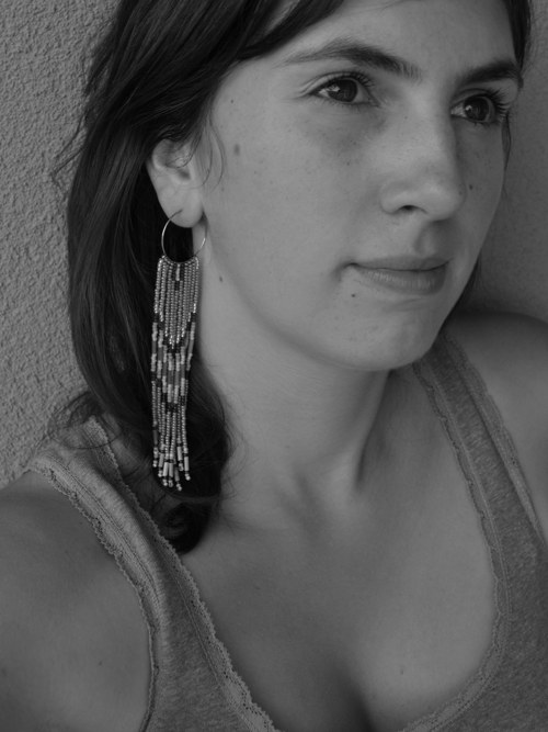 Dlouhé náušnice - fialová — foto 5