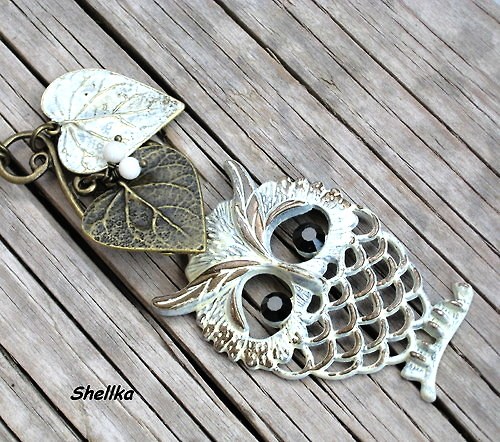 Náhrdelník ,,SNĚŽNÁ SOVA,, — foto 2