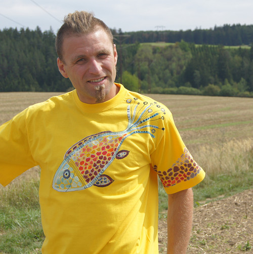 Mozaikové triko s rybou vel.XL — foto 5