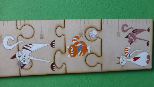 Dětský dřevěný metr - puzzle KOČKA — foto 2