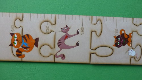 Dětský dřevěný metr - puzzle KOČKA — foto 3