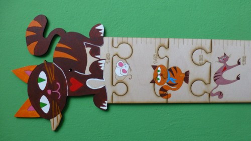 Dětský dřevěný metr - puzzle KOČKA — foto 4