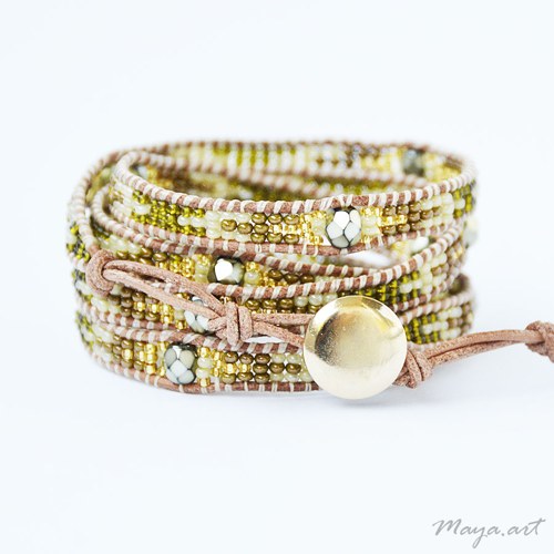 Zlatozelený náramek WRAP BRACELET — foto 2