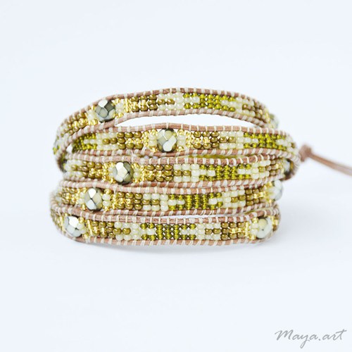 Zlatozelený náramek WRAP BRACELET — foto 3