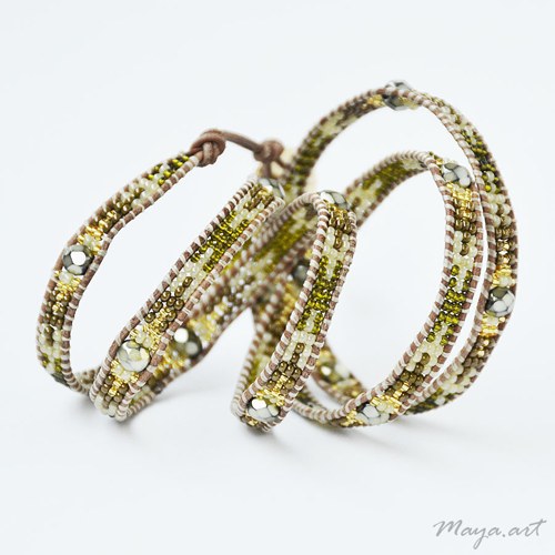 Zlatozelený náramek WRAP BRACELET — foto 4