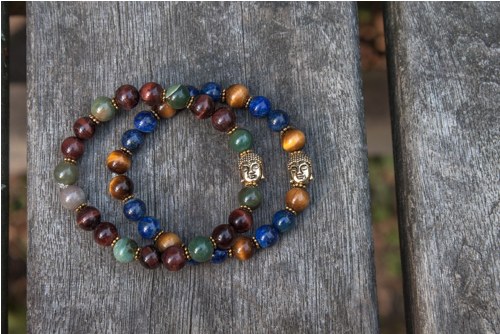 Buddha náramek - býčí oko a achát — foto 2