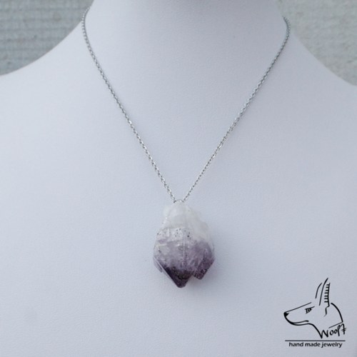 Ametystový náhrdelník – rought crystal — foto 3