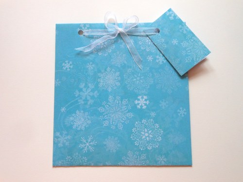 Modrý s vločkami -vánoční obal na CD 13x14 cm — foto 3
