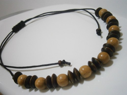 Dřevěné korále - náhrdelník (Unisex) — foto 2