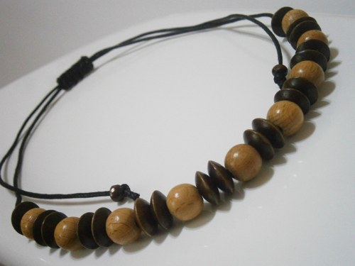 Dřevěné korále - náhrdelník (Unisex) — foto 3
