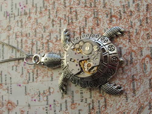 ŽELVA.................STEAMPUNKOVÝ PŘÍVĚSEK — foto 3